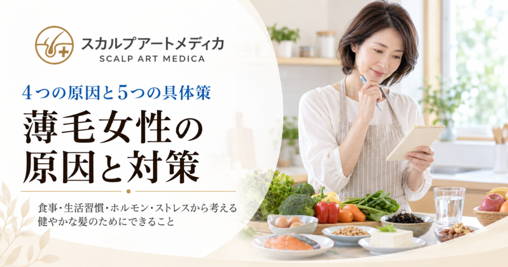 薄毛女性の原因と対策｜4つの原因と5つの具体策