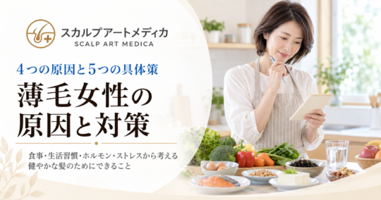 薄毛女性の原因と対策｜4つの原因と5つの具体策