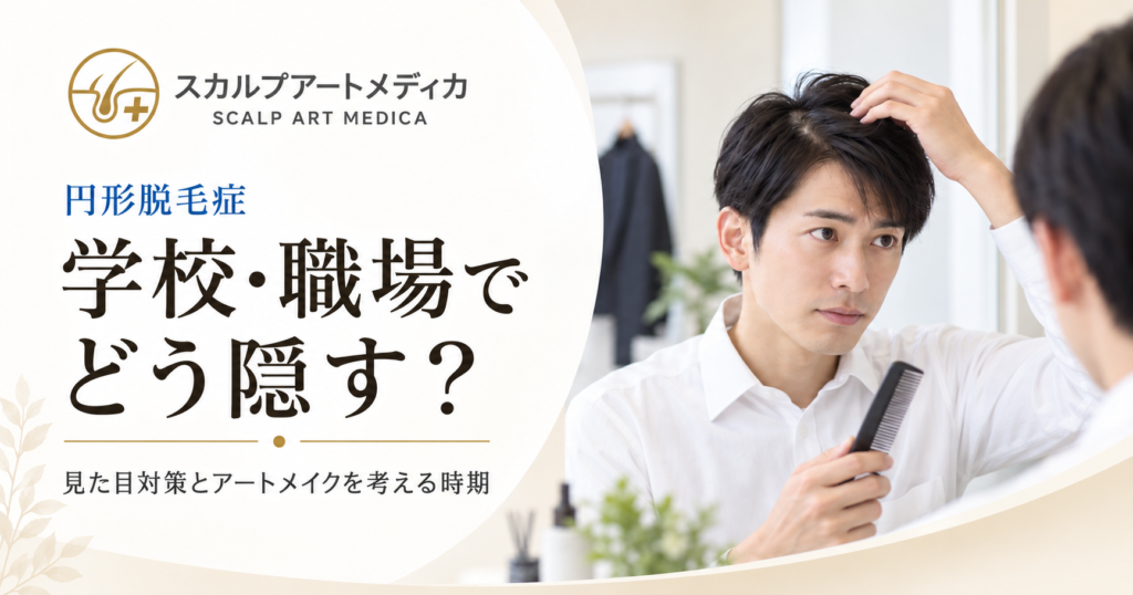 円形脱毛症を治療中、学校や職場でどう隠す？見た目対策と頭皮アートメイクを考える時期
